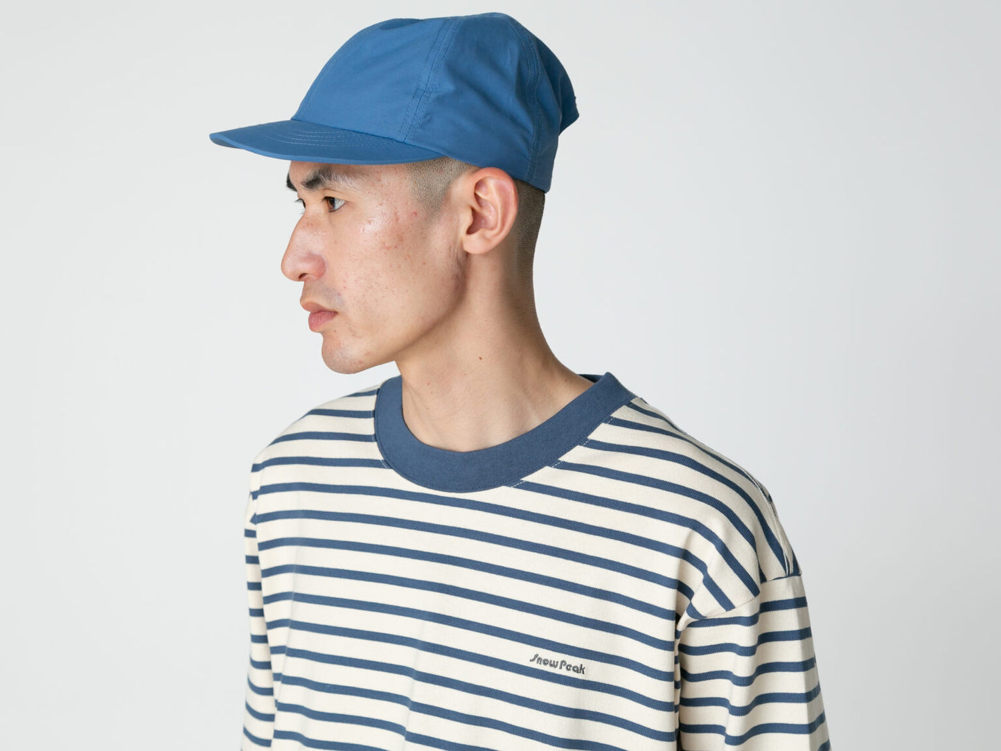 SNOWPEAK RECYCLED HEAVY COTTON LS BORDER T-SHIRT - GREEN
