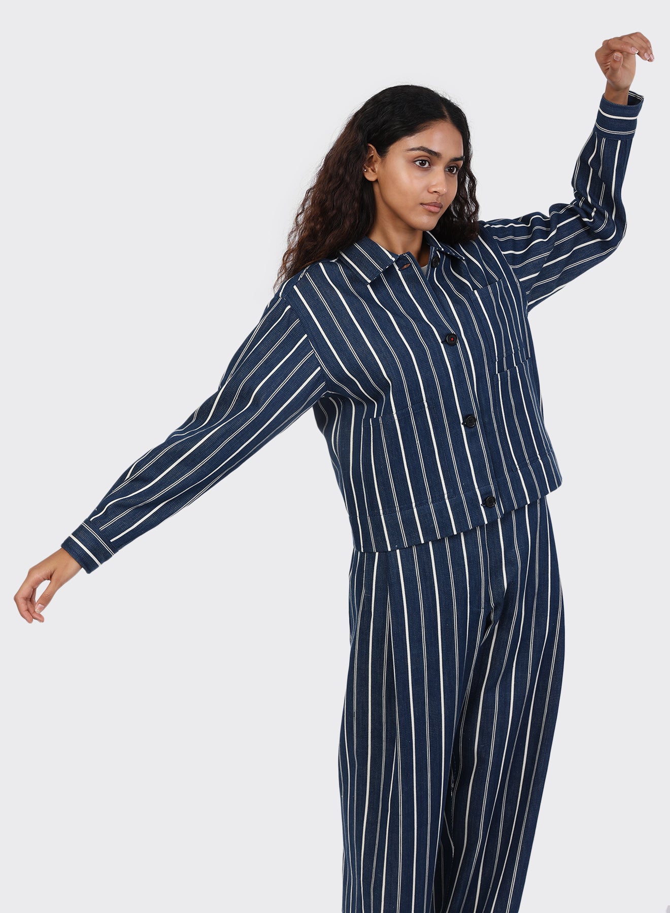 KARDO BHARTI TROUSERS - INDIGO STRIPE