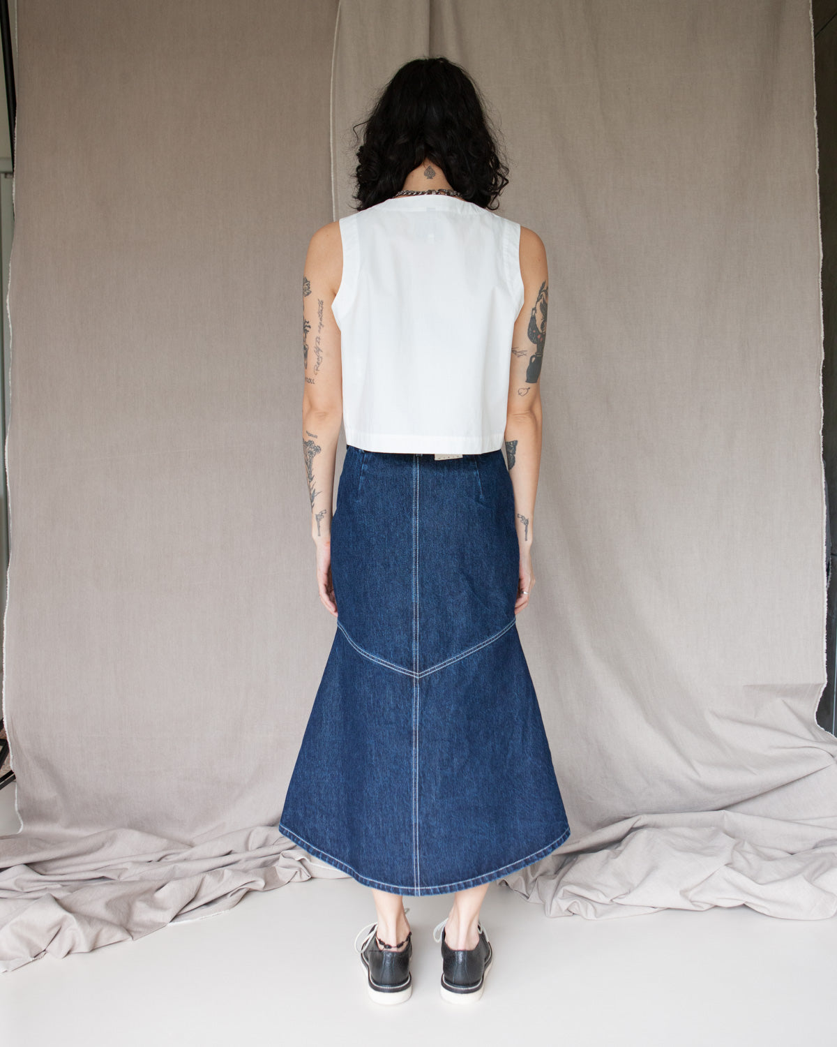 W'MENSWEAR RANCH SKIRT - INDIGO