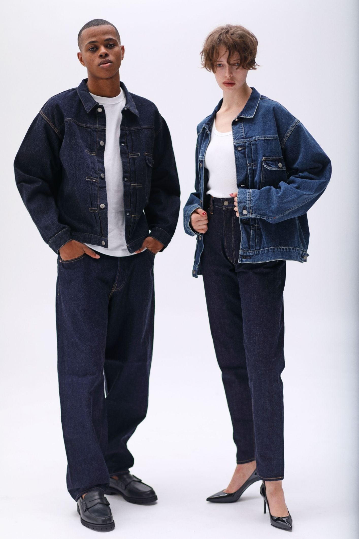 LENO PATRICIA BIG TRUCKER JACKET - AGED INDIGO