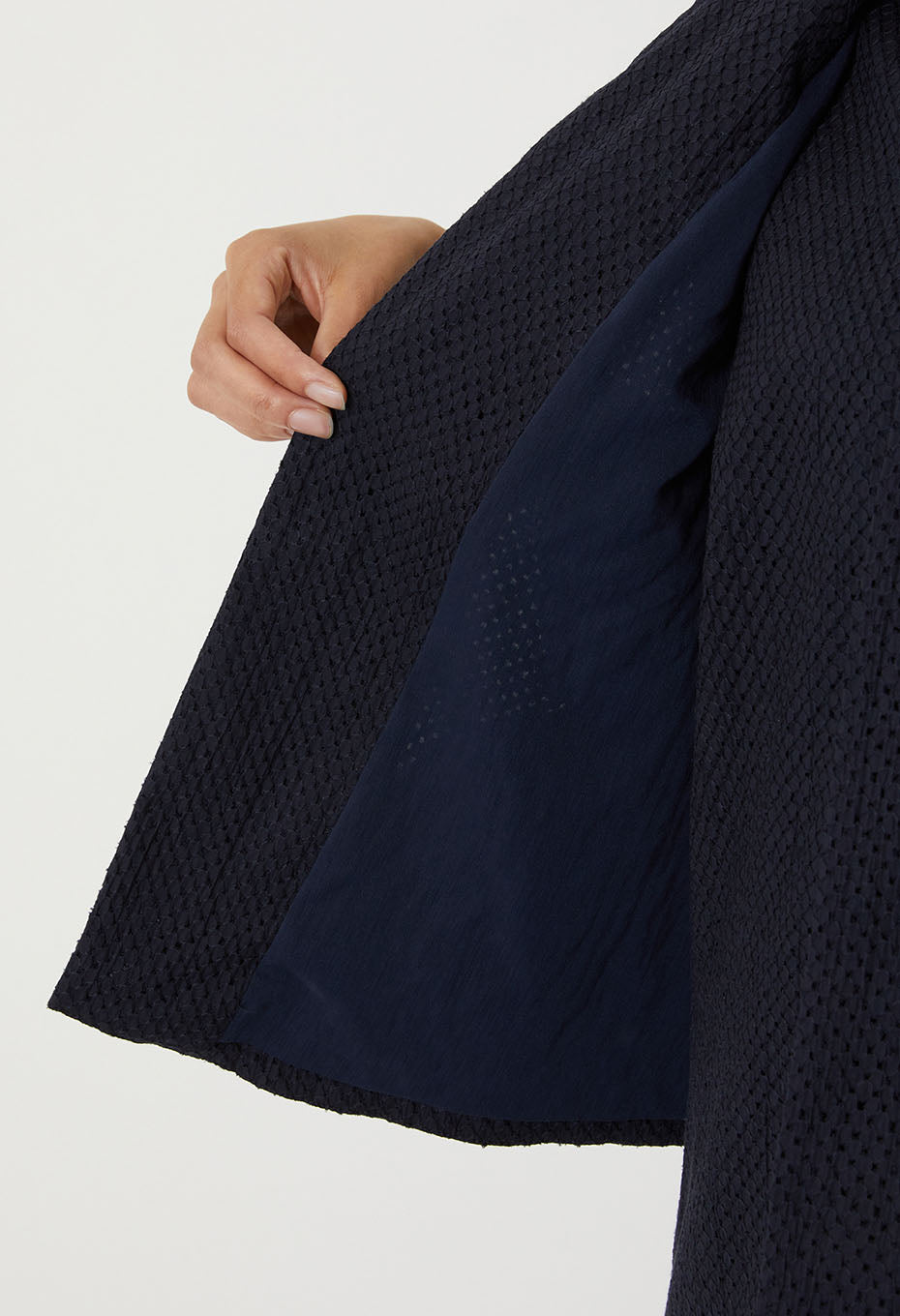 BLUE BLUE JAPAN WOMEN'S WOVEN LACE 1B JACKET - DARK NAVY