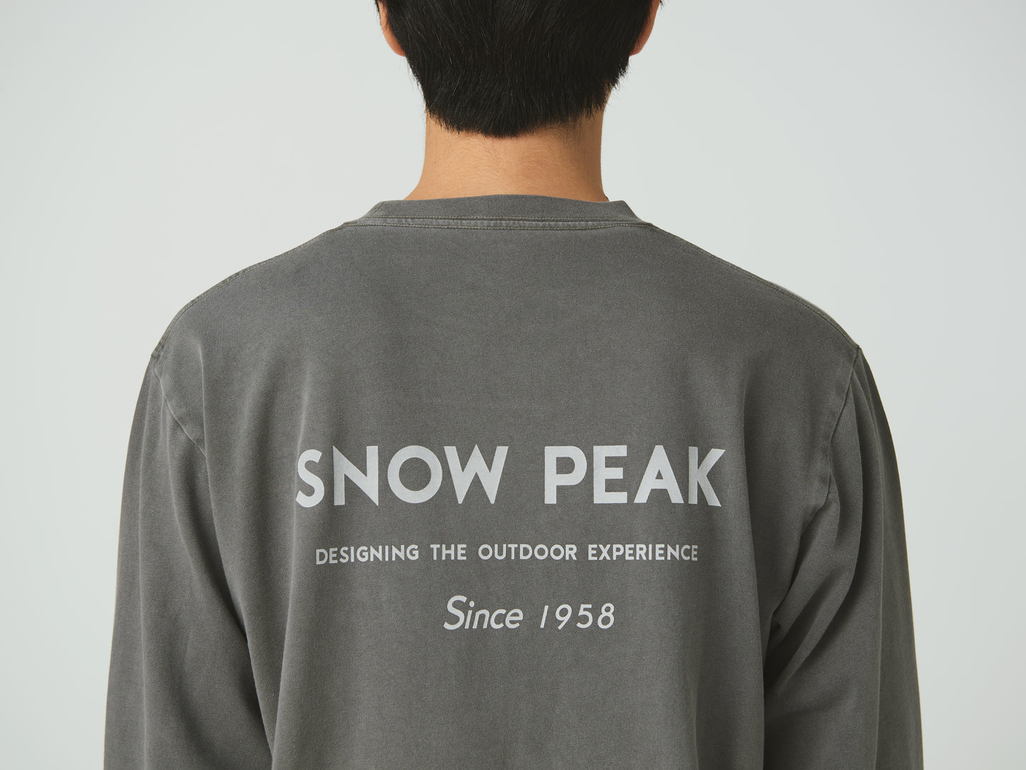 SNOW PEAK GARMENT DYED L/S T-SHIRT - CHARCOAL
