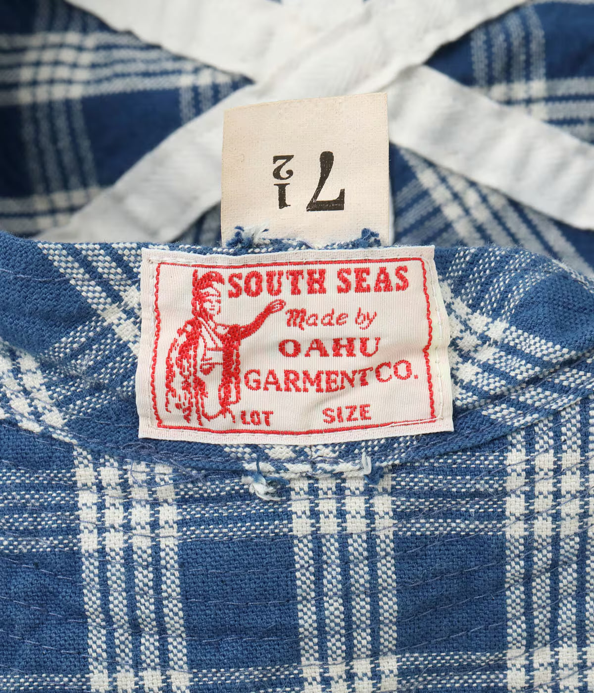 SUN SURF - OAHU GARMENT 10oz. PALAKA CHECK HAT - BLUE/ WHITE