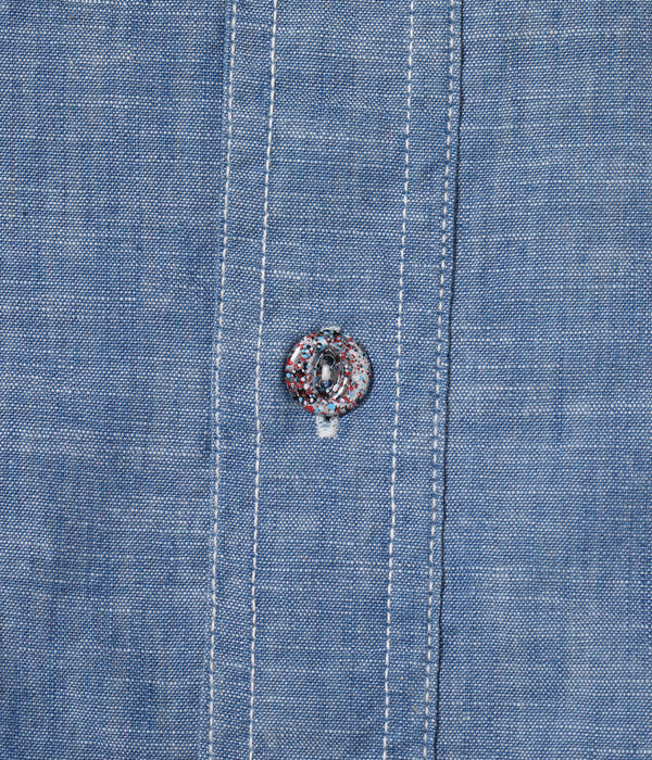 SUGAR CANE 'FICTION ROMANCE' 4.3oz SLUB CHAMBRAY L/S WORK SHIRT