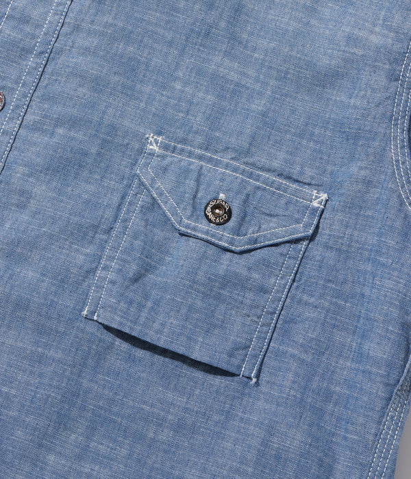 SUGAR CANE 'FICTION ROMANCE' 4.3oz SLUB CHAMBRAY L/S WORK SHIRT
