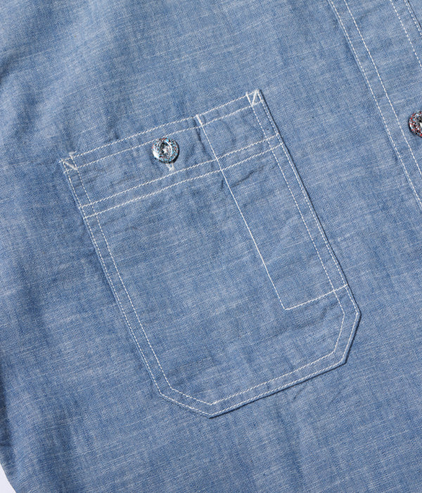 SUGAR CANE 'FICTION ROMANCE' 4.3oz SLUB CHAMBRAY L/S WORK SHIRT