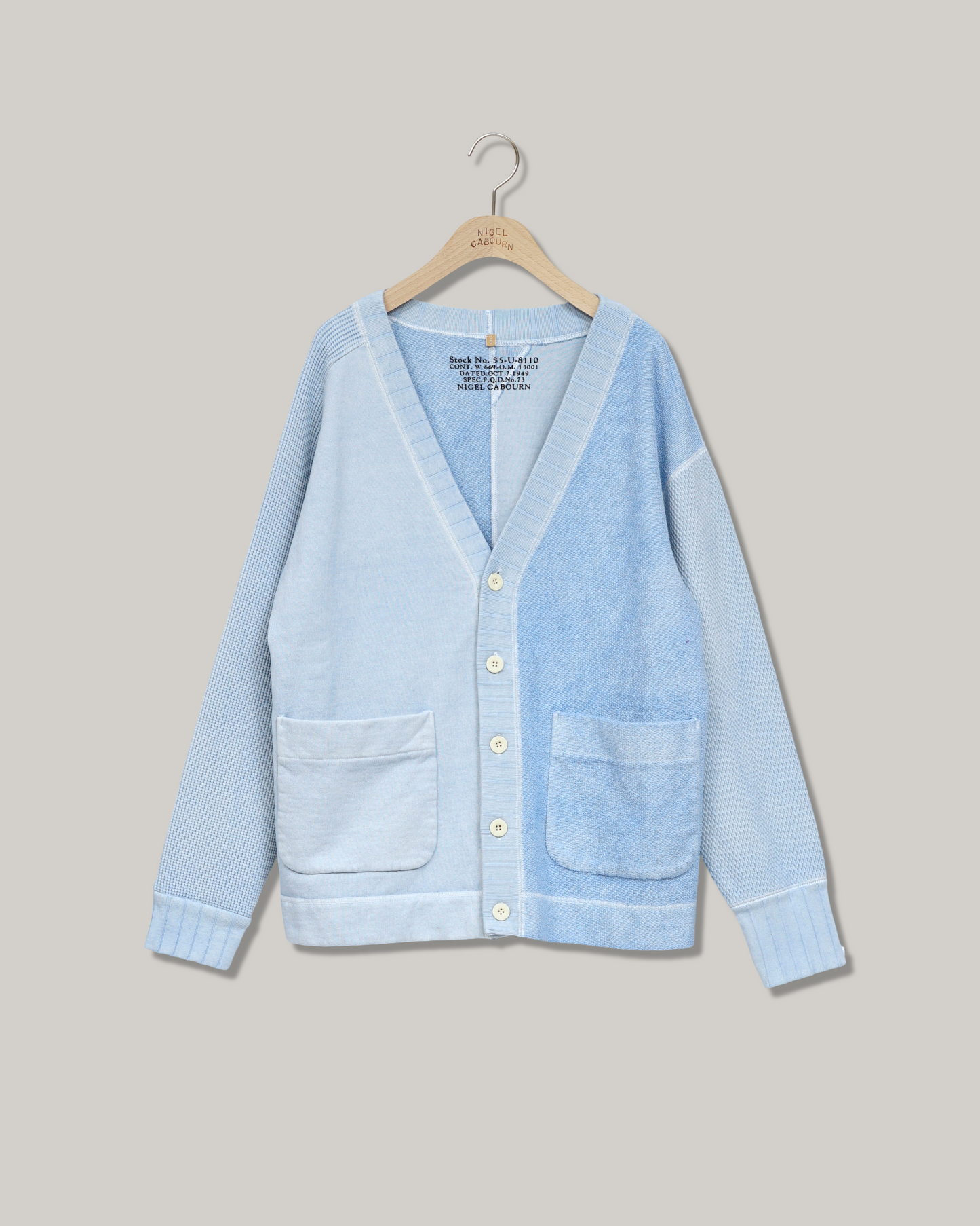 NIGEL CABOURN WOMEN'S BIG WAFFLE CARDIGAN - SAX