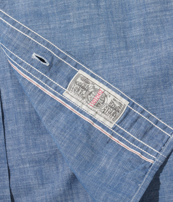SUGAR CANE 'FICTION ROMANCE' 4.3oz SLUB CHAMBRAY L/S WORK SHIRT