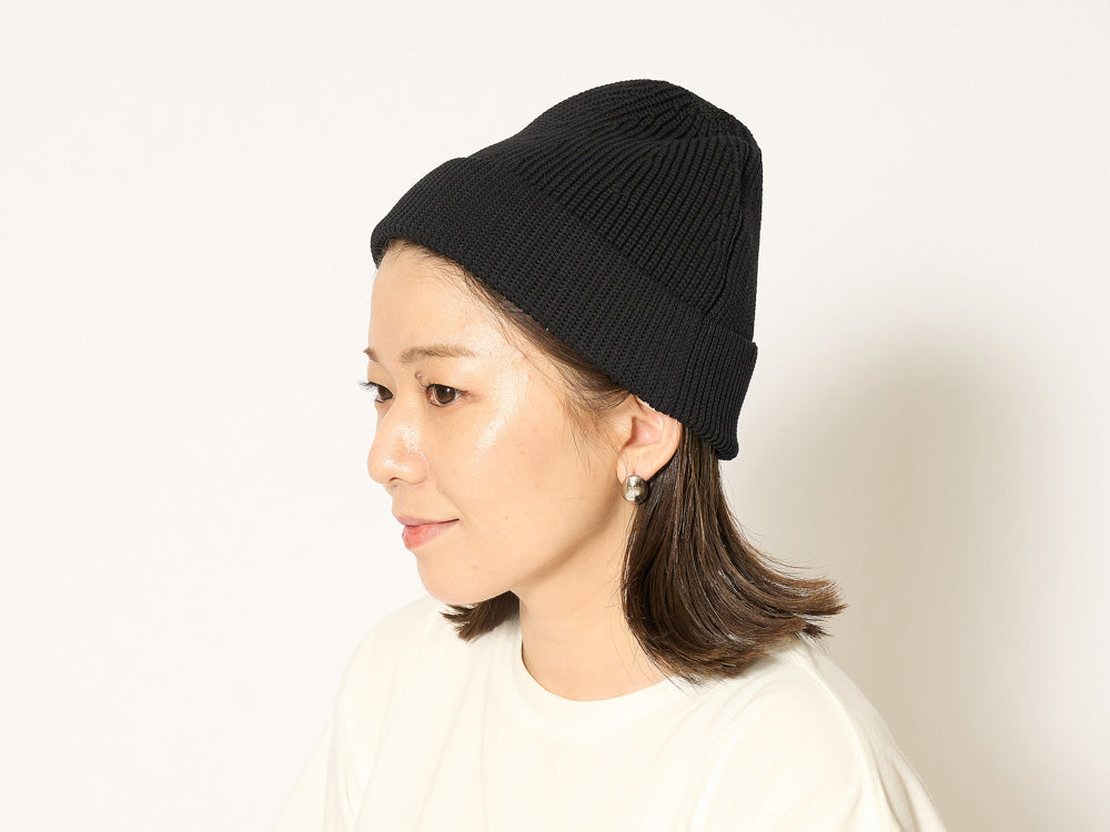 SNOW PEAK WG RECYCLED PE KNIT CAP - BLACK