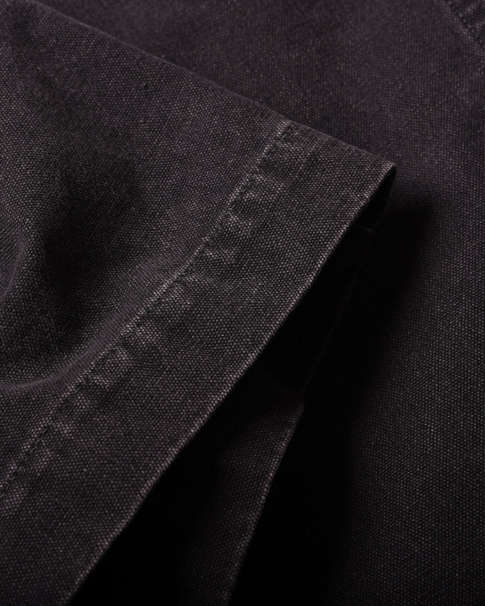 SUGARCANE COTTON DUCK WIDE TROUSERS - BLACK