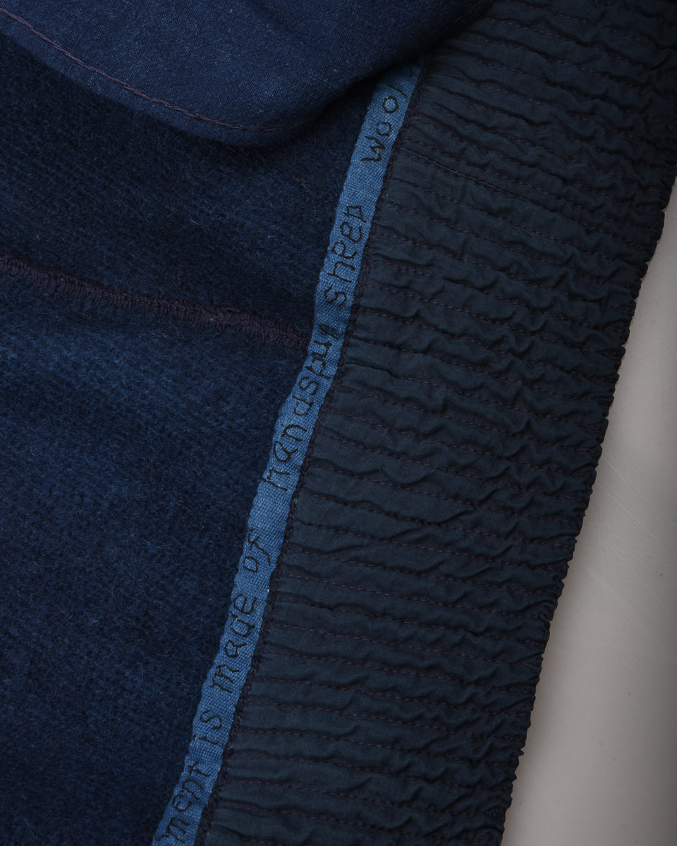11.11 UNISEX HAND SPUN HAND STITCHED WOOL JACKET - INDIGO