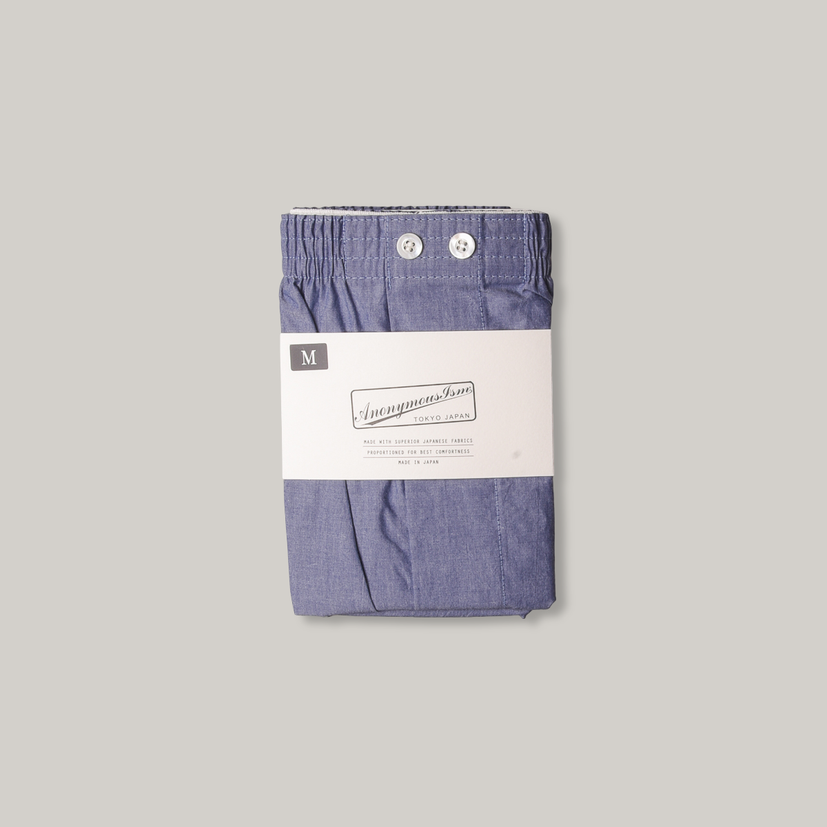 ANONYMOUS ISM FINE TYPEWRITER COTTON BOXER - NAVY MELANGE