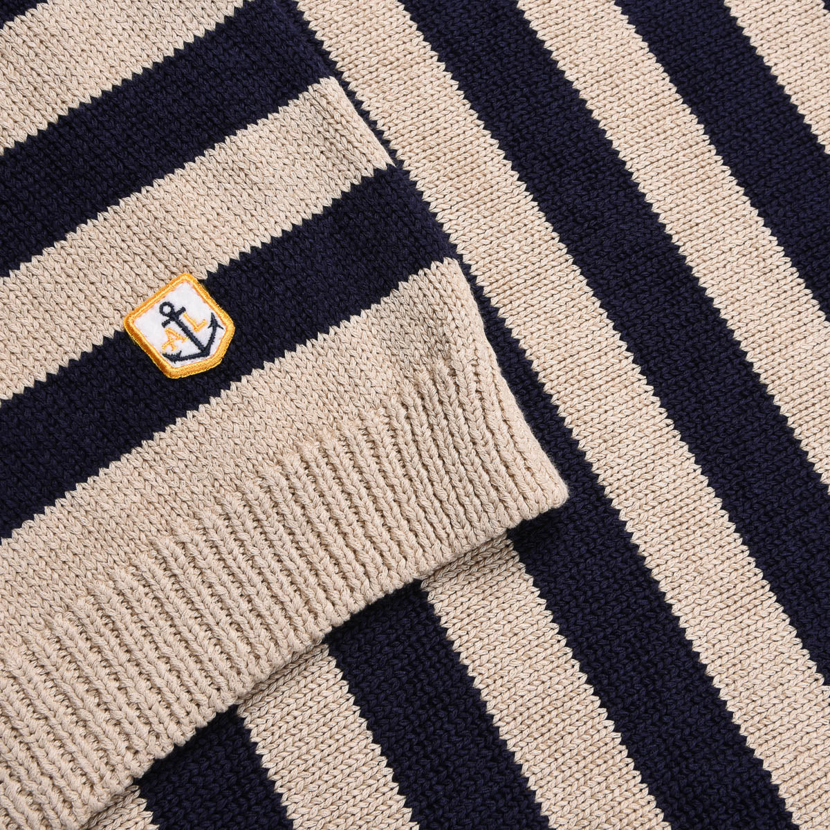 ARMOR LUX STRIPED HERITAGE SWEATER - NATURE/ SEAL