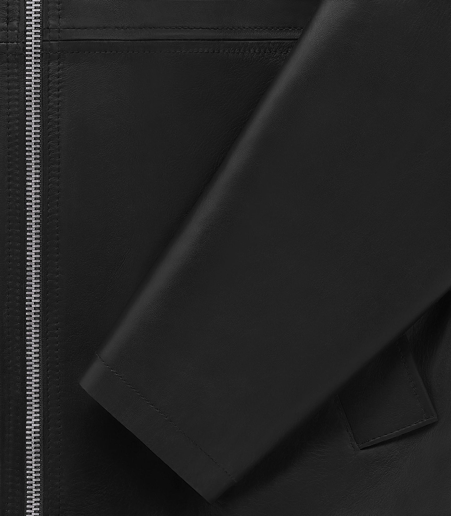 KNICKERBOCKER BENSON LEATHER JACKET - BLACK