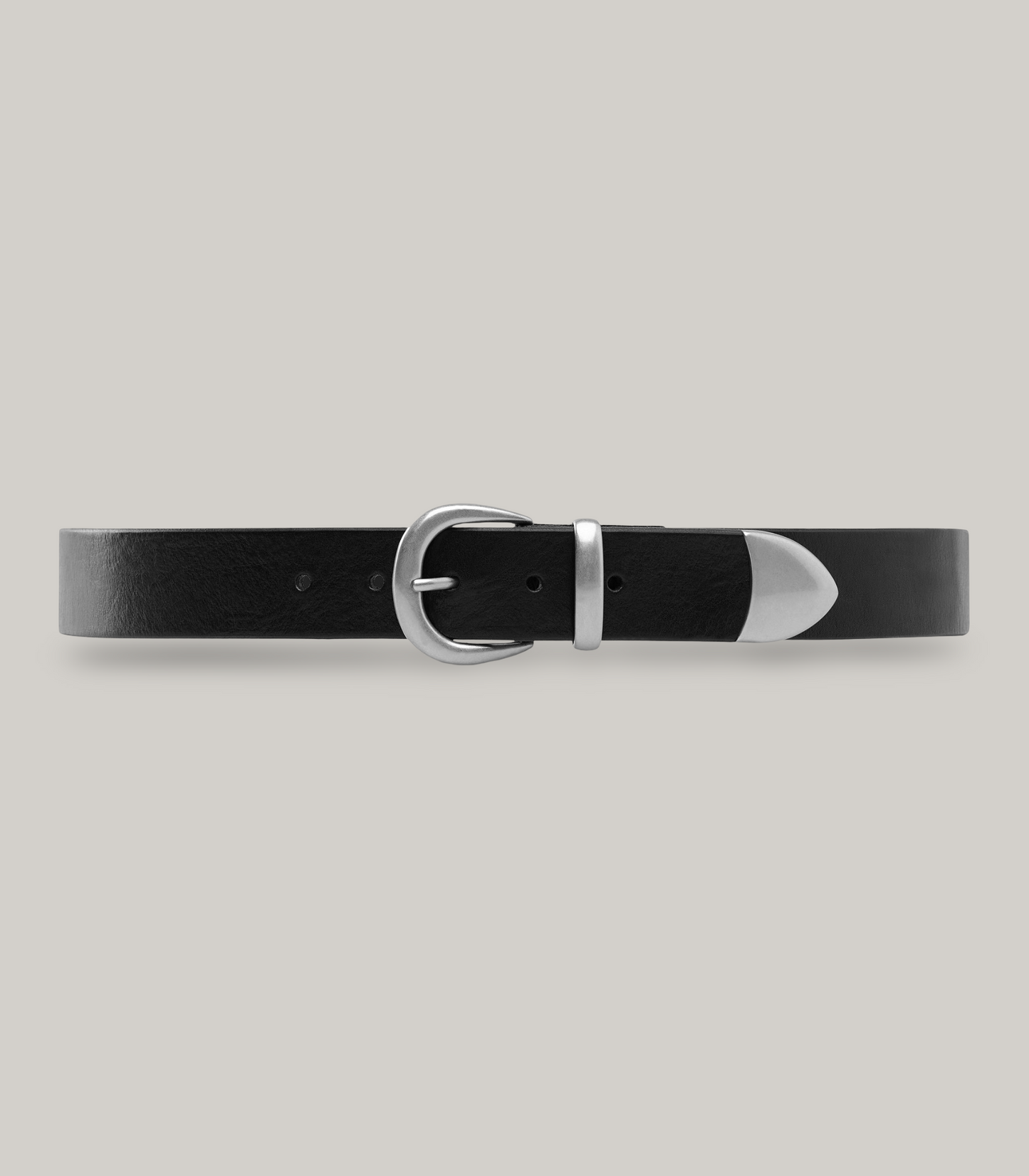 KNICKERBOCKER WESTERN BRIDLE LEATHER BELT SLIM - BLACk