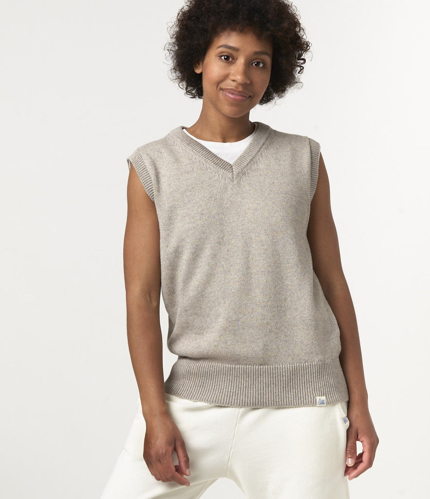 MERZ B. SCHWANEN RCVE01 OVERSIZED VEST - GREY MELANGE