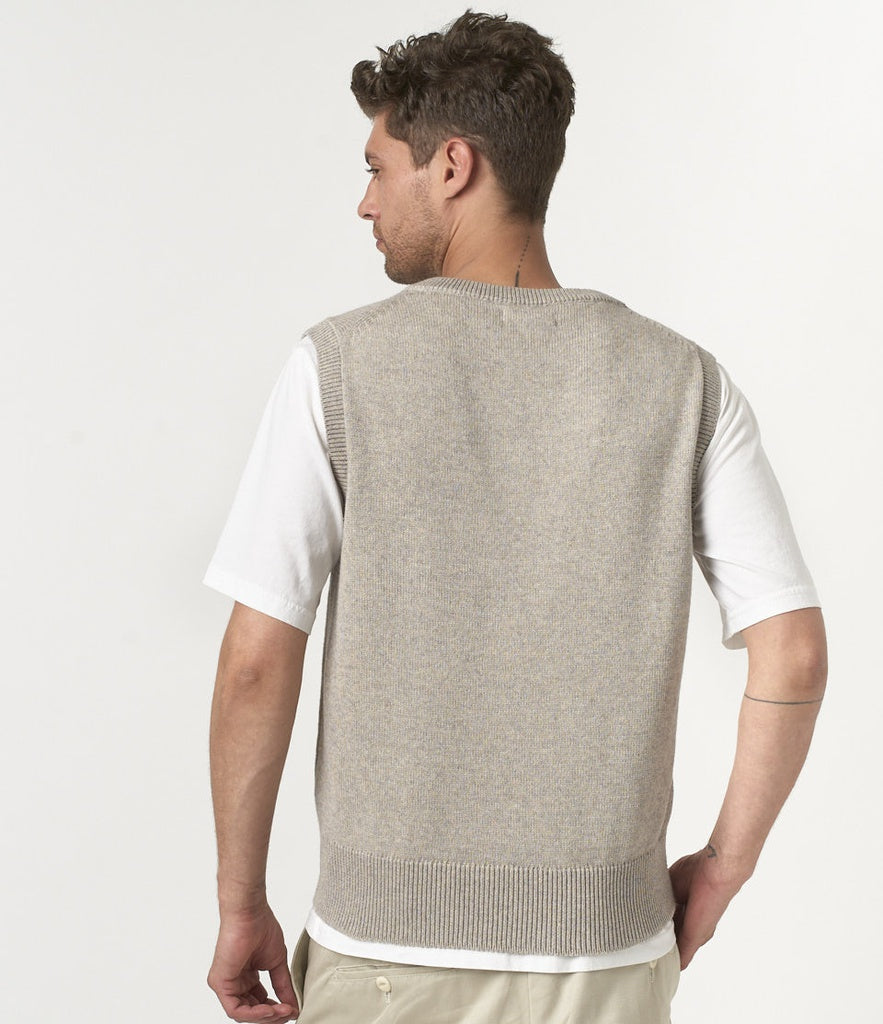 MERZ B. SCHWANEN RCVE01 OVERSIZED VEST - GREY MELANGE