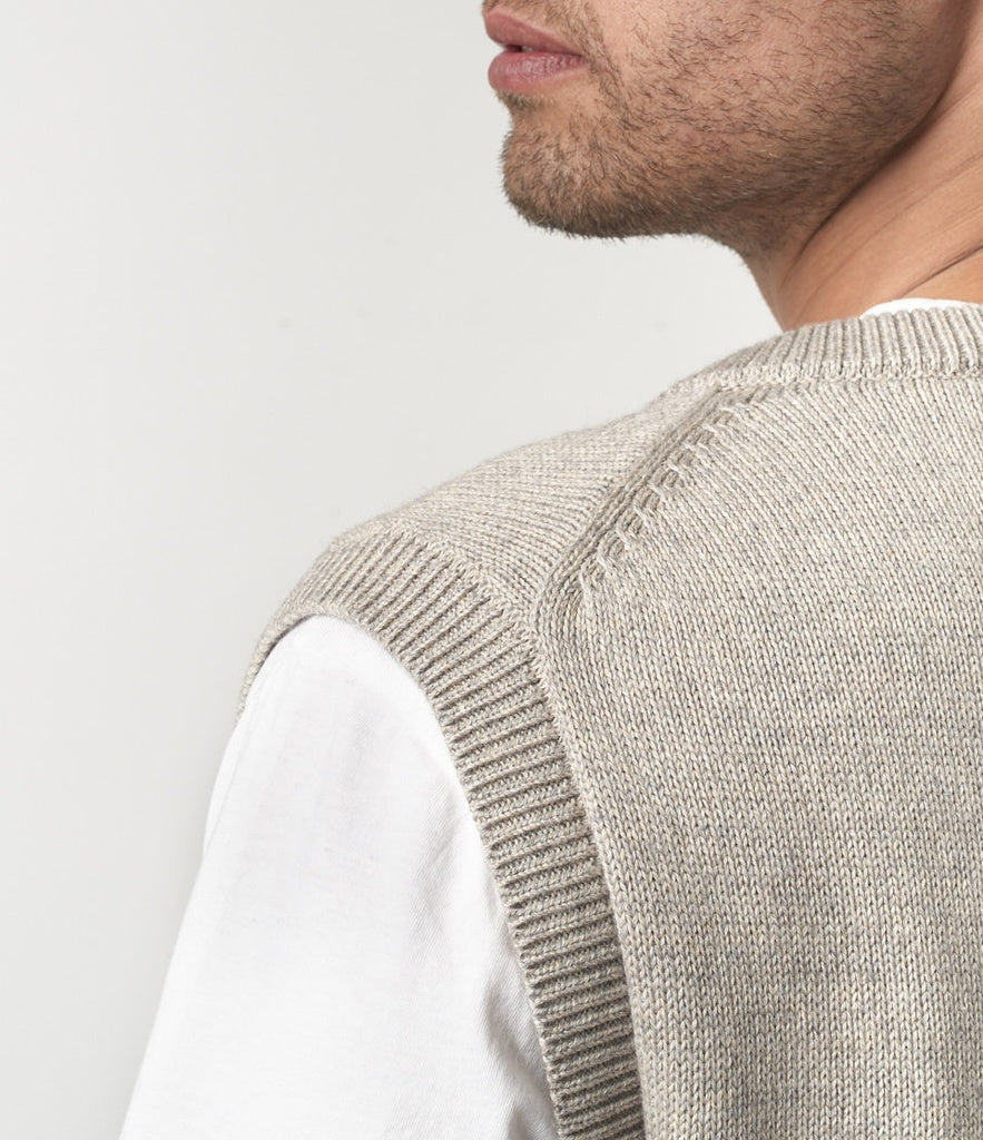 MERZ B. SCHWANEN RCVE01 OVERSIZED VEST - GREY MELANGE