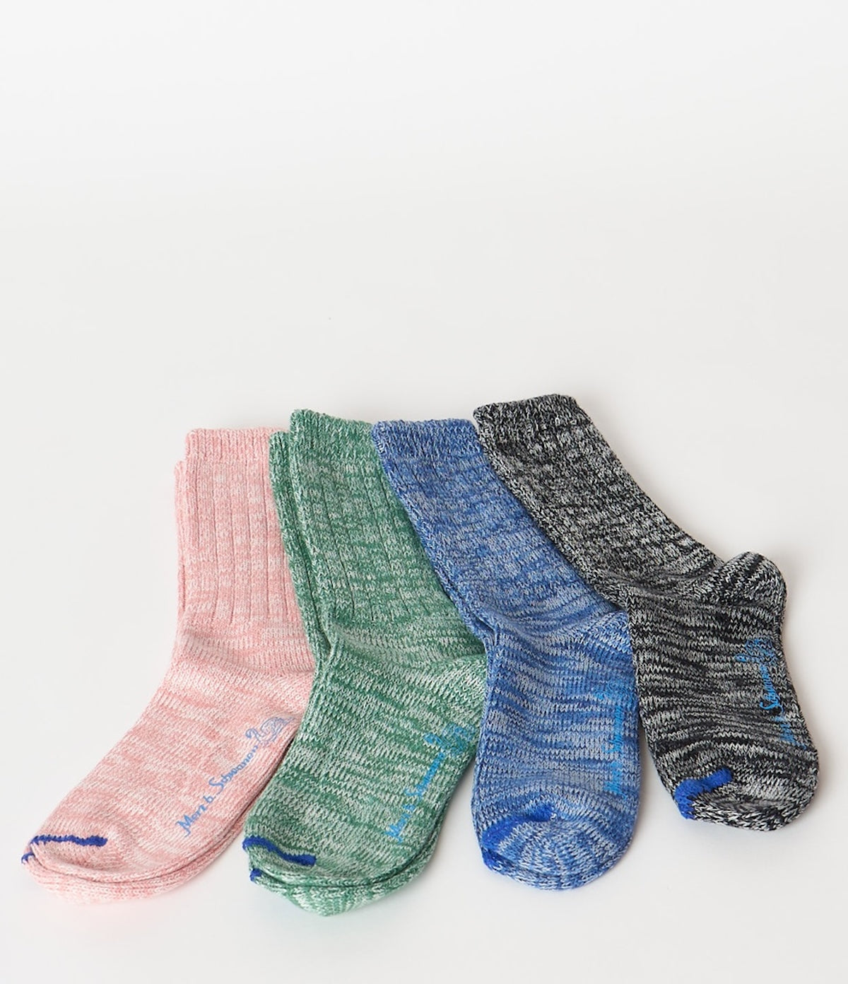 MERZ B. SCHWANEN GS07 MELANGE SOCKS - PEACH/ NATURE