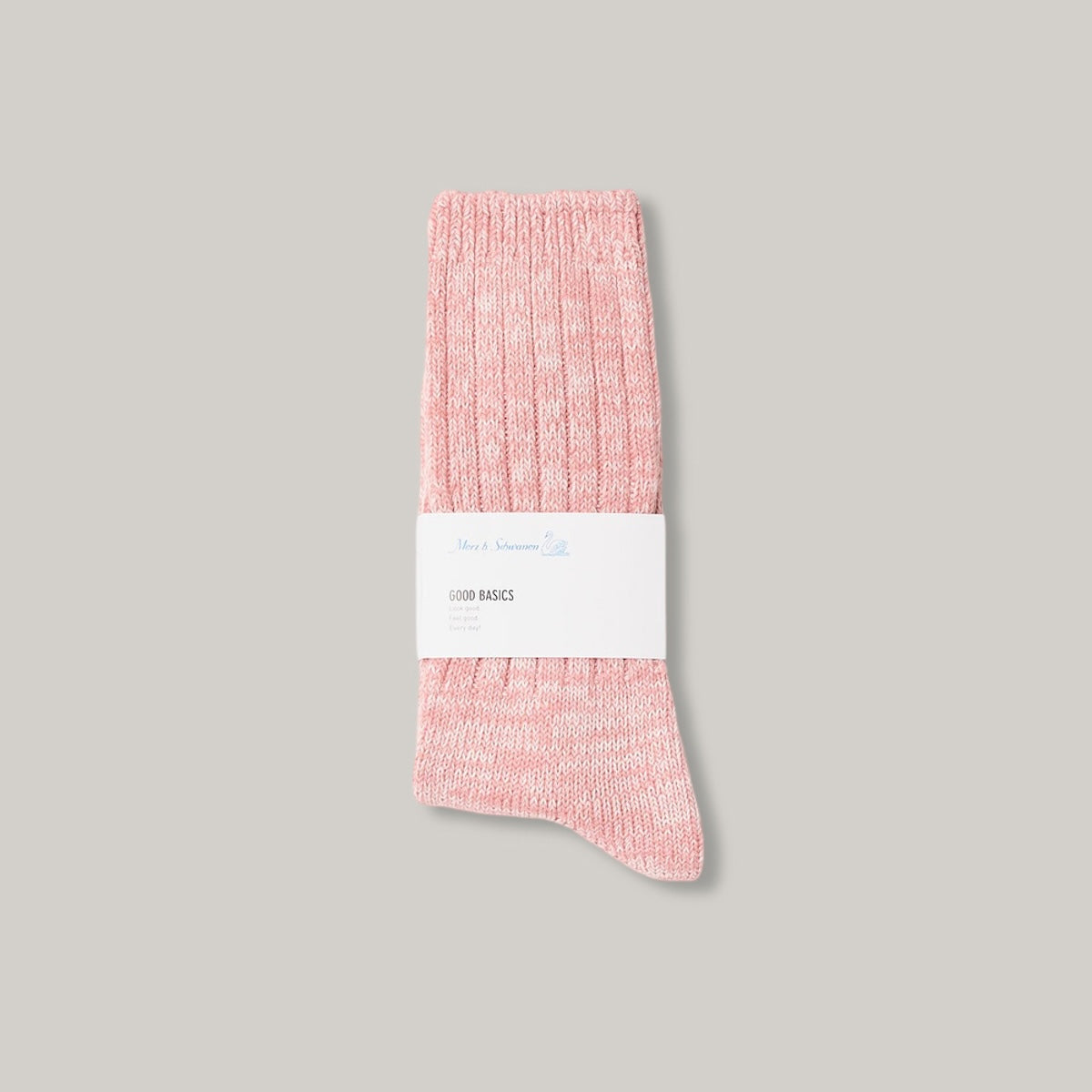 MERZ B. SCHWANEN GS07 MELANGE SOCKS - PEACH/ NATURE