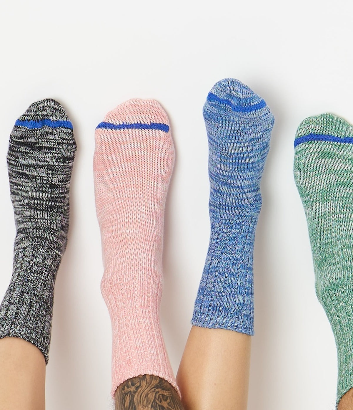 MERZ B. SCHWANEN GS07 MELANGE SOCKS - PEACH/ NATURE