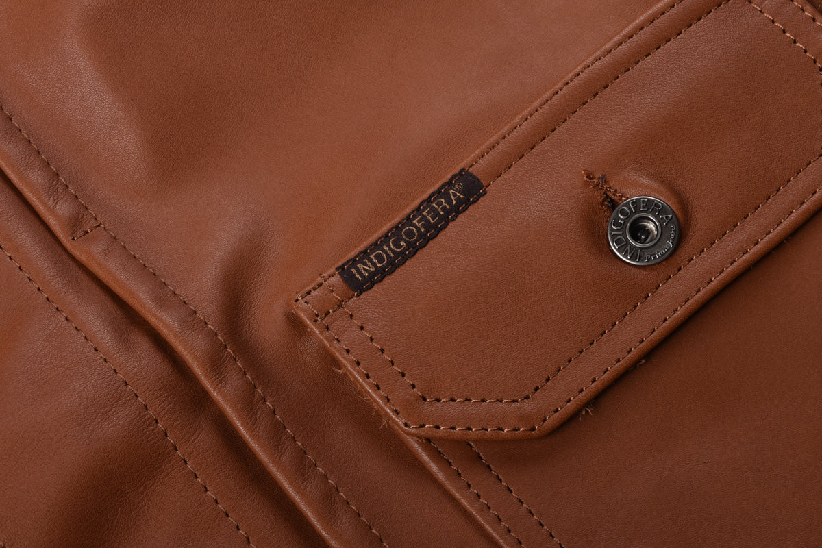 INDIGOFERA GRANT LEATHER JACKET - COGNAC