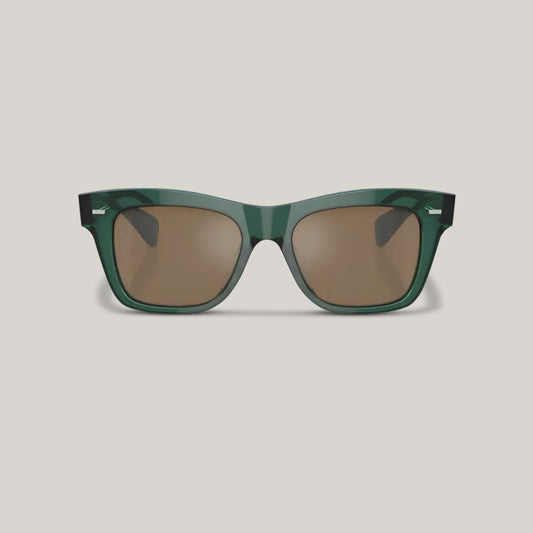 OLIVER PEOPLES MS.OLIVER TRANSLUCENT DARK TEAL W/ COGNAC MIRROR