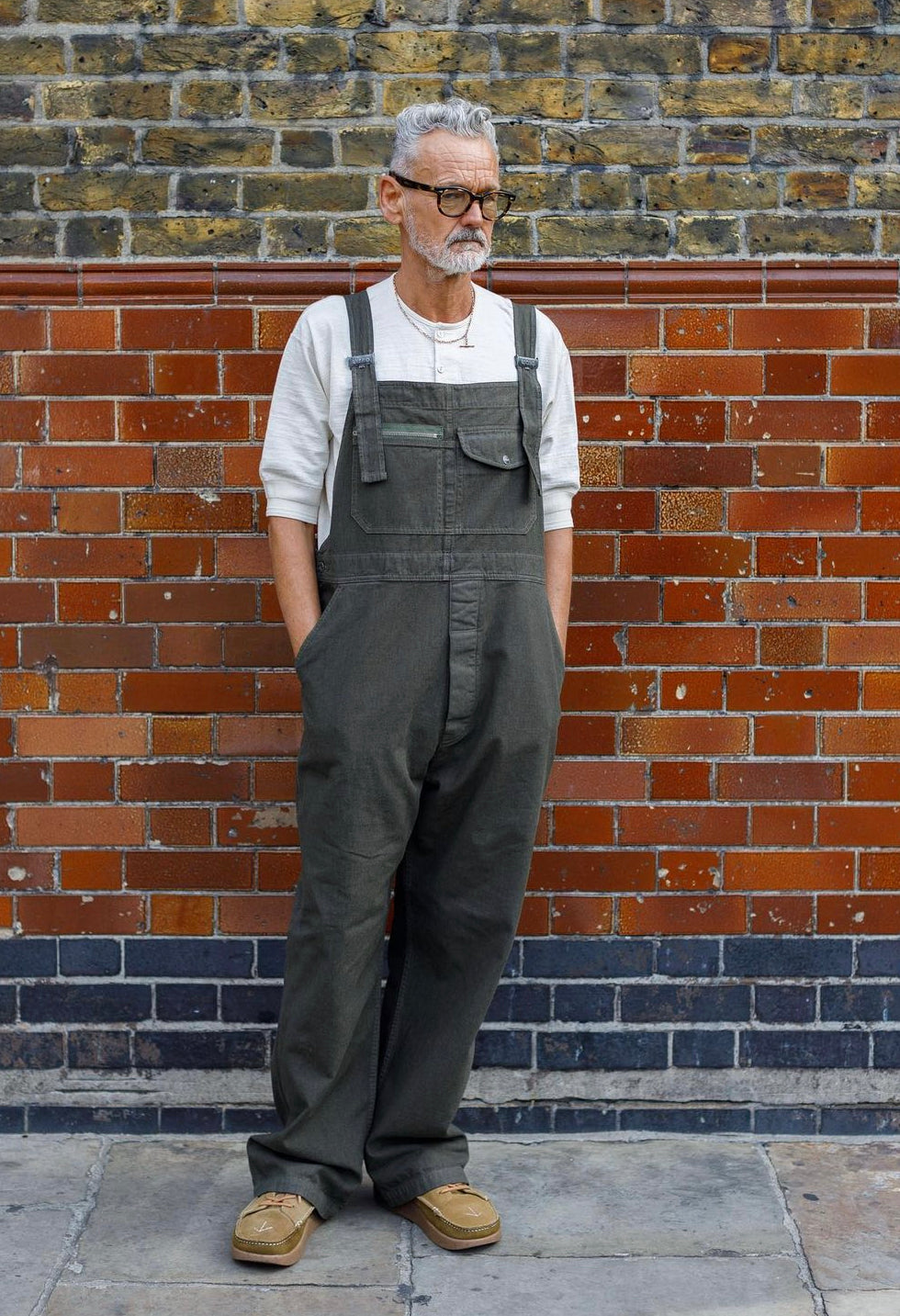 NIGEL CABOURN P-53 DUNGAREE - ARMY GREEN