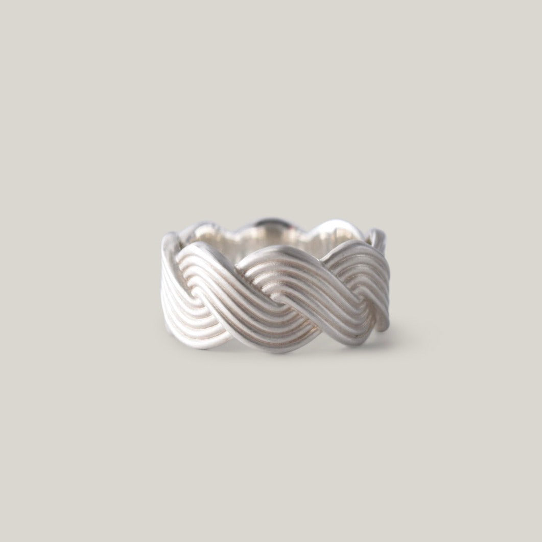 ONE EAR BRAND X BOJO SCHMUCK MIZUHIKI BANDANA RING - SILVER