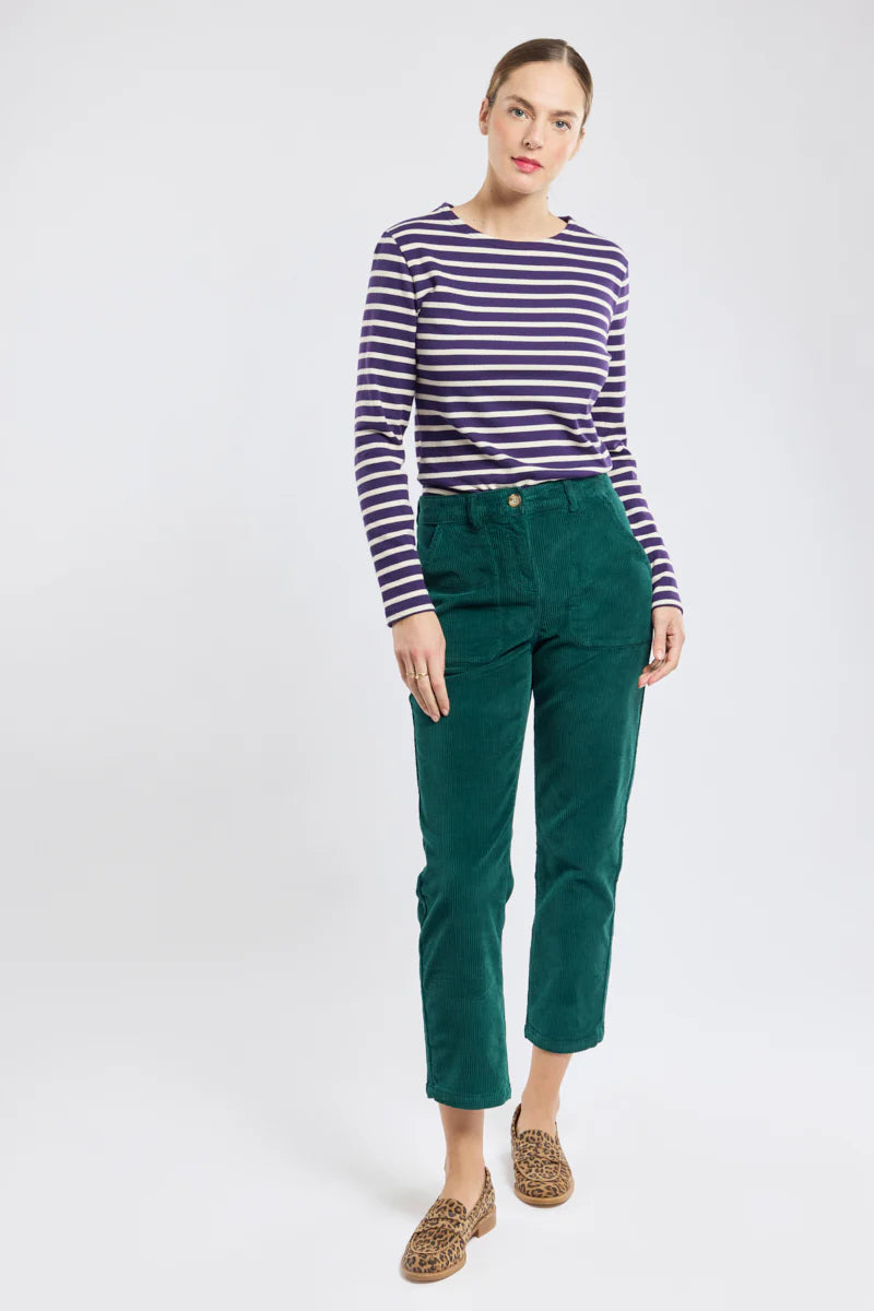 ARMOR LUX LADIES HERITAGE BRETON SHIRT L/S - MELANZANA/ NATURE