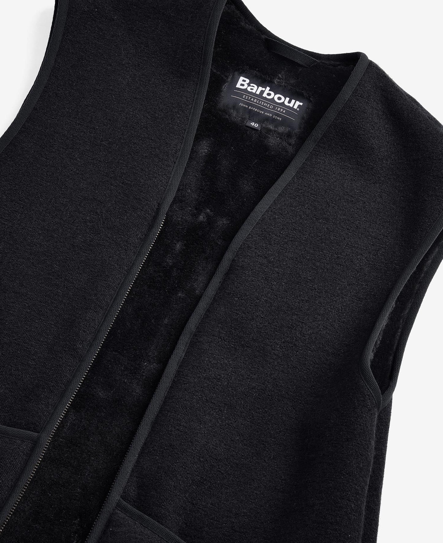 BARBOUR WARM PILE ZIP JACKET LINER - BLACK