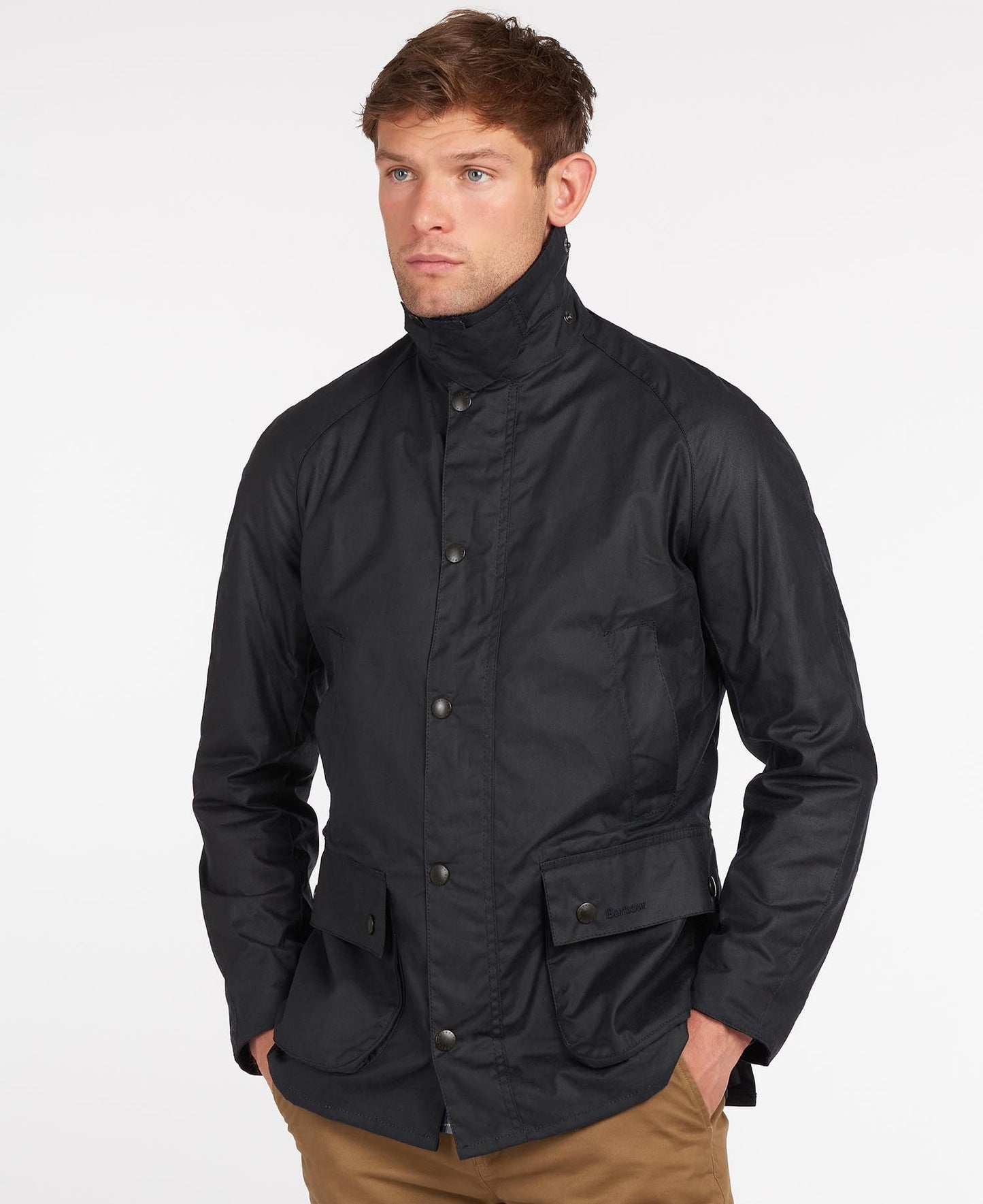 BARBOUR ASHBY WAXED JACKET - NAVY