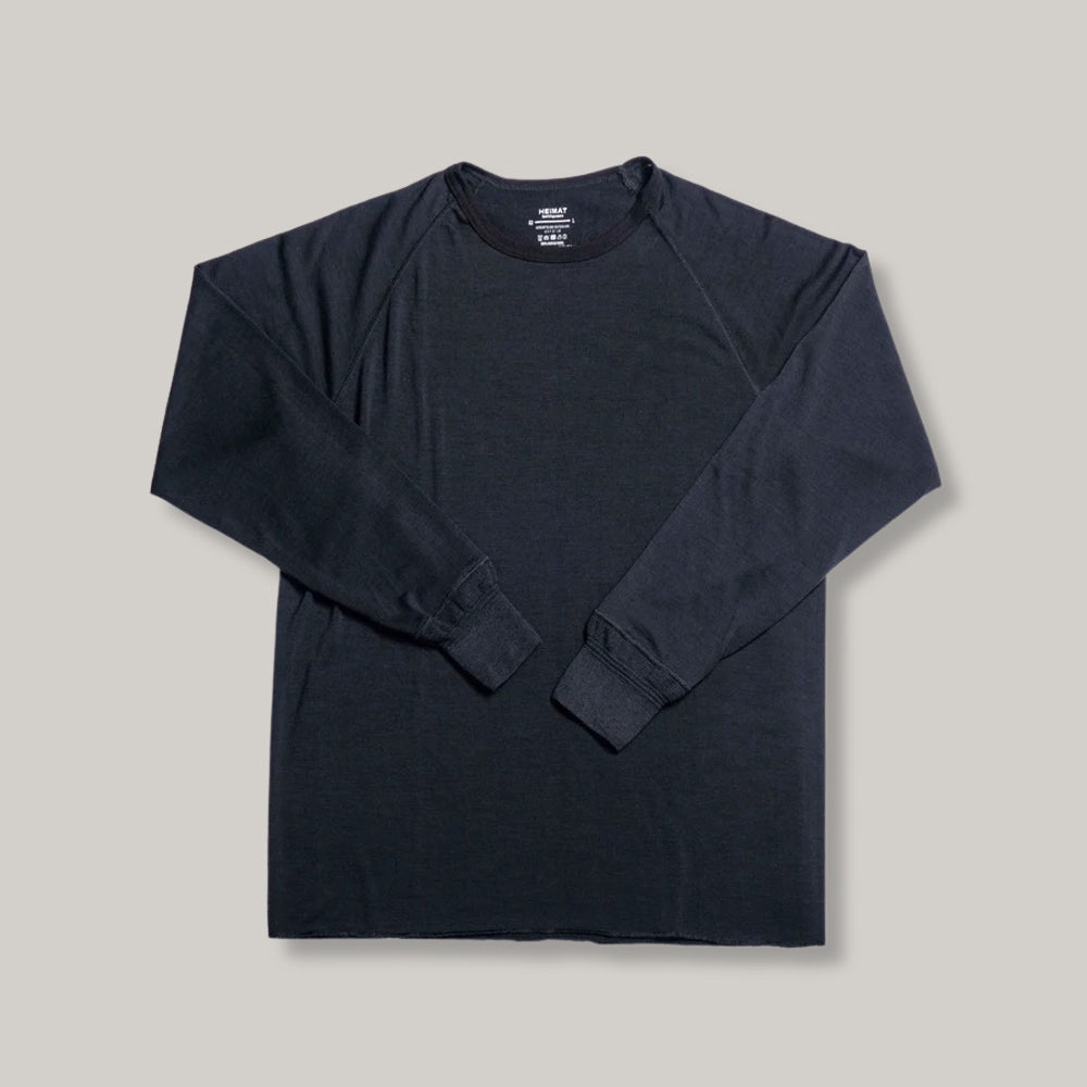 HEIMAT MERINO RAGLAN LONG SLEEVE - SCHWARZ