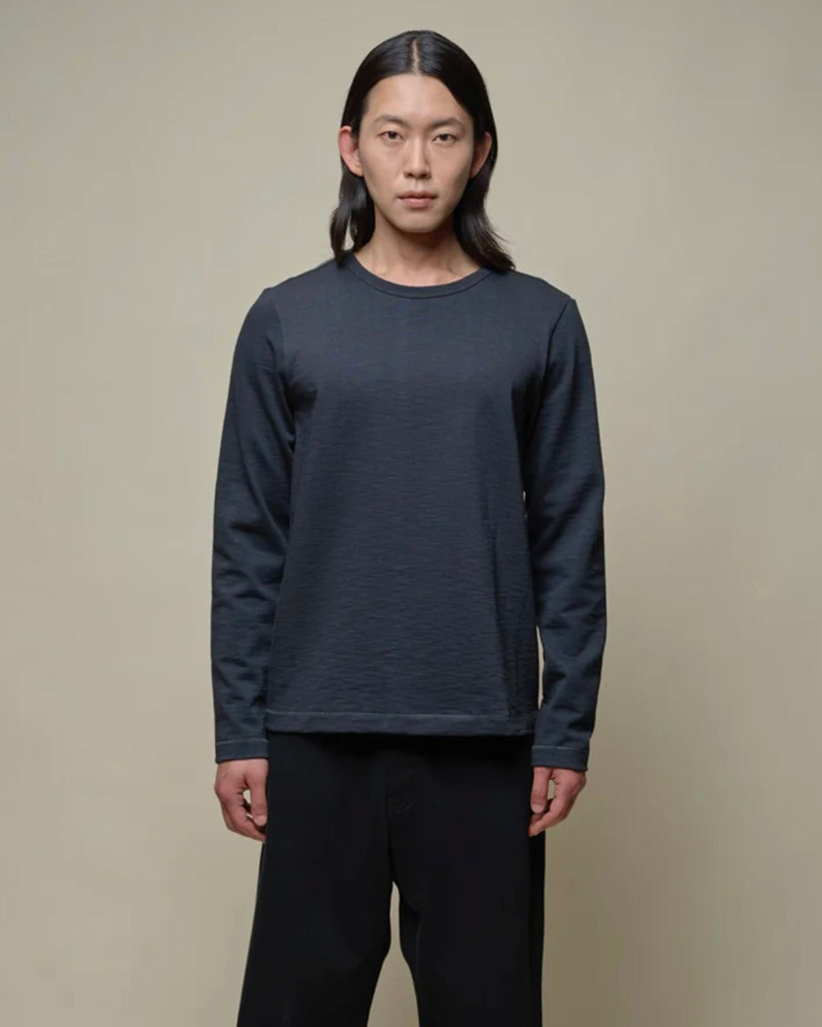 MERZ B. SCHWANEN 2S18 HEAVY L/S T-SHIRT - CHARCOAL