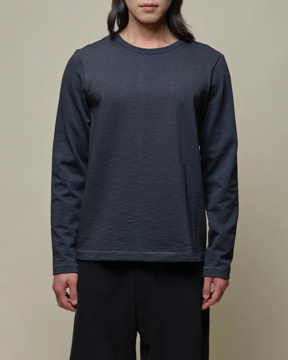 MERZ B. SCHWANEN 2S18 HEAVY L/S T-SHIRT - CHARCOAL