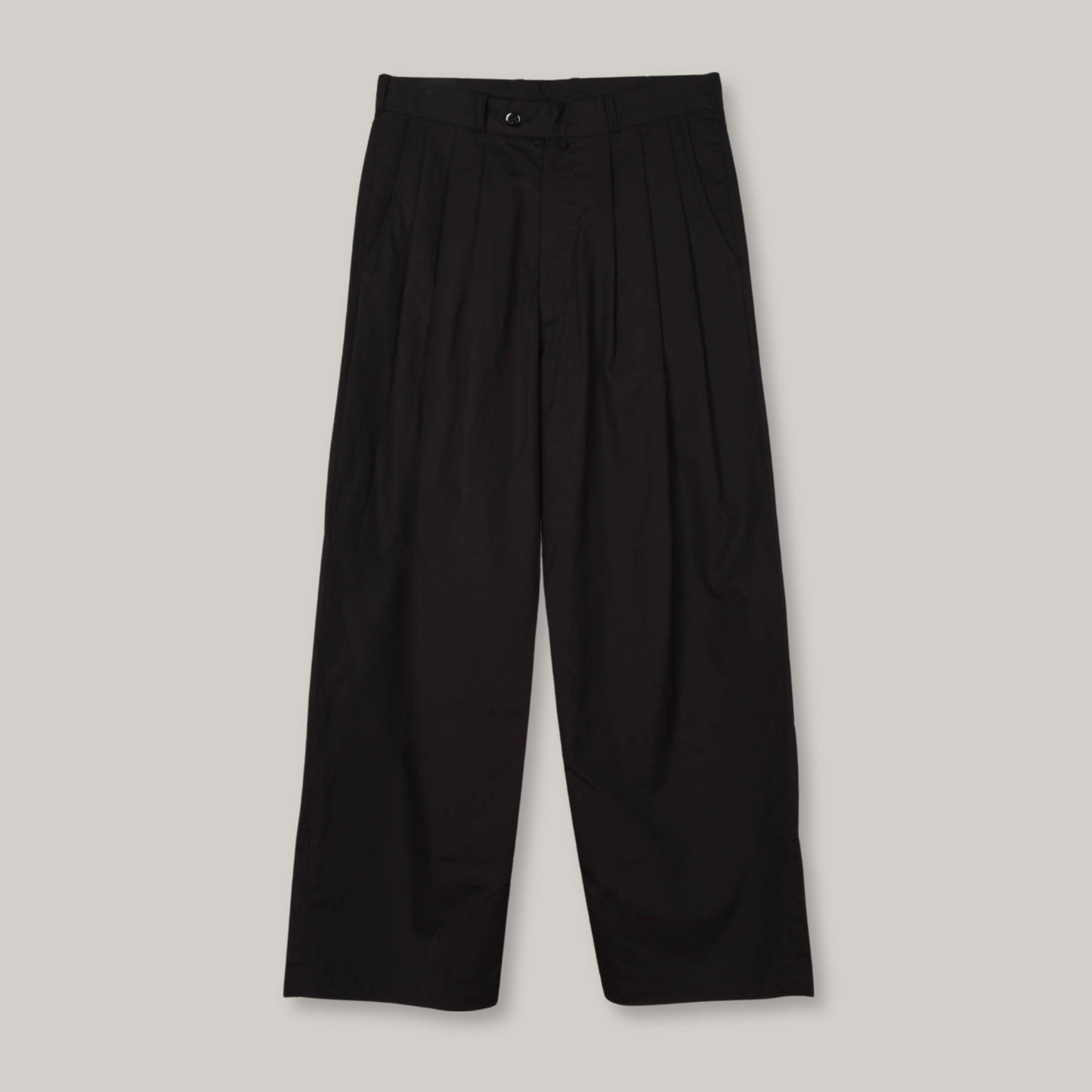 MONITALY TRIPLE TUCK WIDE PANTS - VANCLOTH OXFORD BLACK