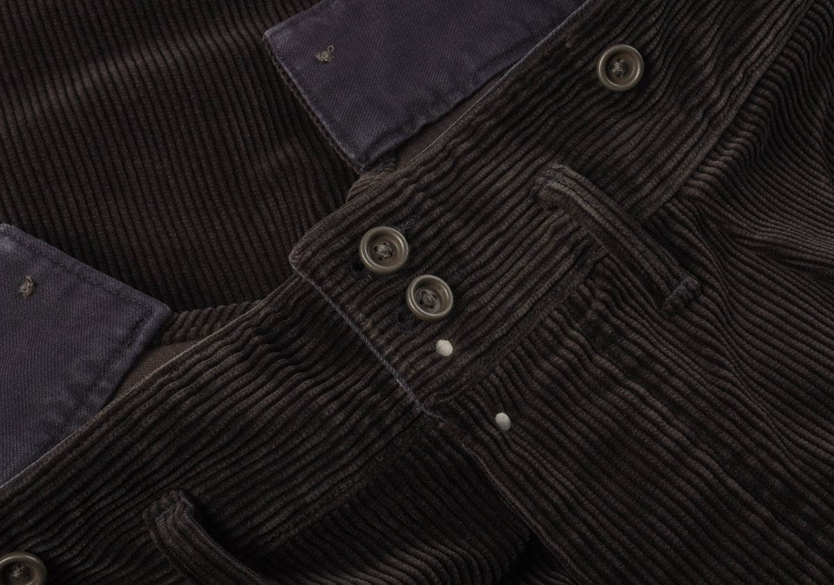 NIGEL CABOURN FRENCH WORK PANT 8W CORD VINTAGE - CHARCOAL GREY
