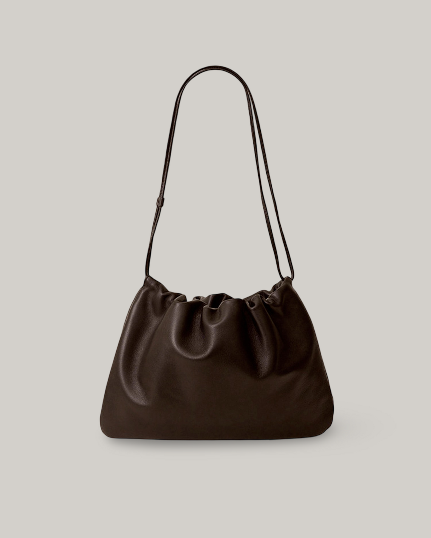NOTHING WRITTEN NELLA LARGE STRAP BAG - DARK BROWN