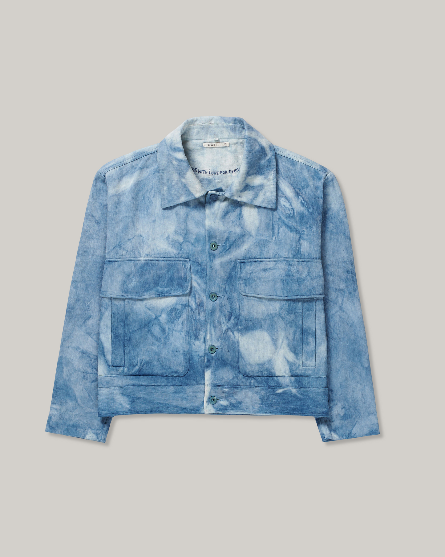 11.11 UNISEX GLEAM COTTON TRUCKER JACKET - LIGHT INDIGO