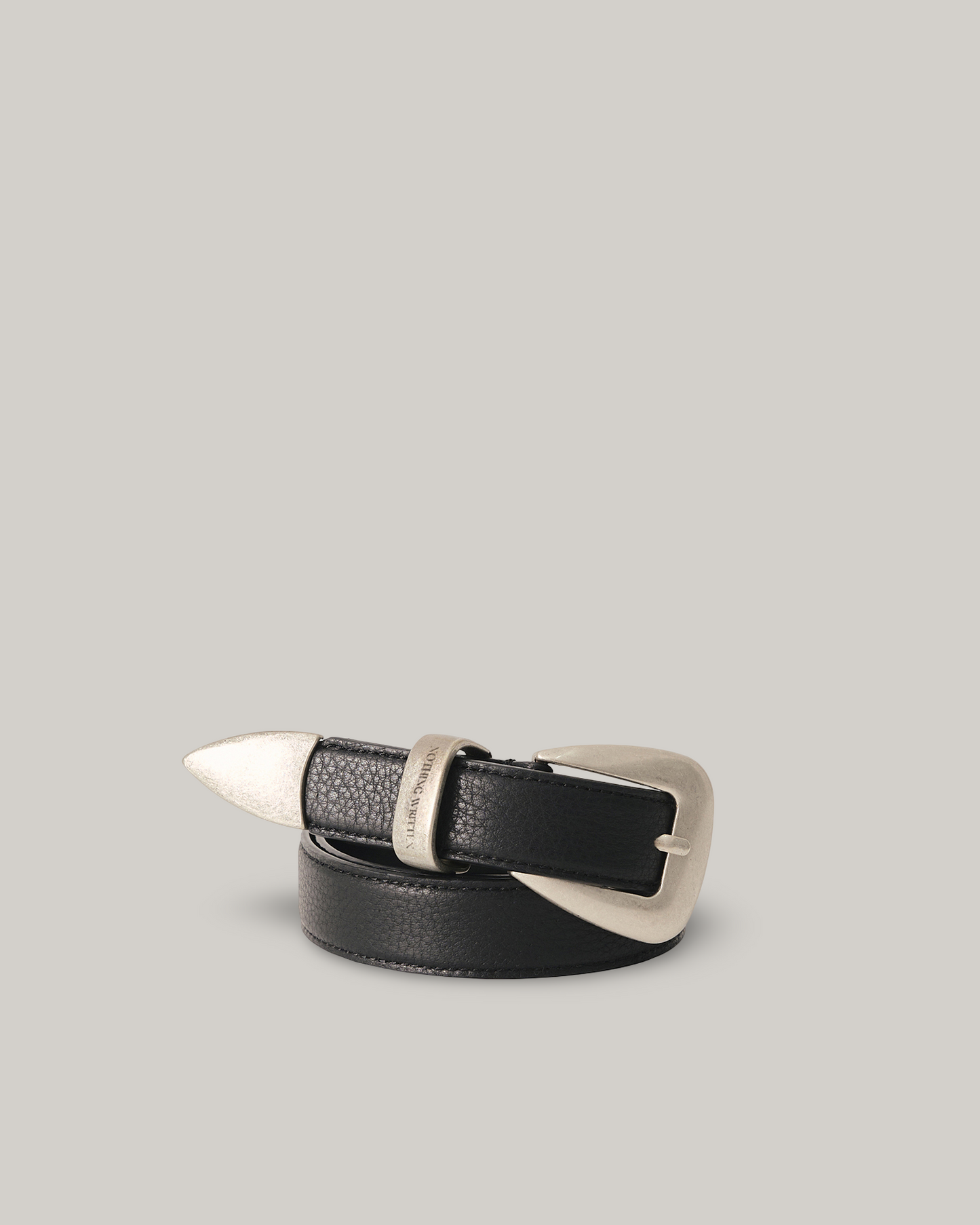NOTHING WRITTEN WESTERN SILVER BELT - BLACK