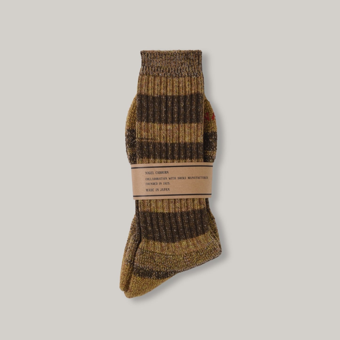 NIGEL CABOURN 2 TONE SOCKS - KHAKI