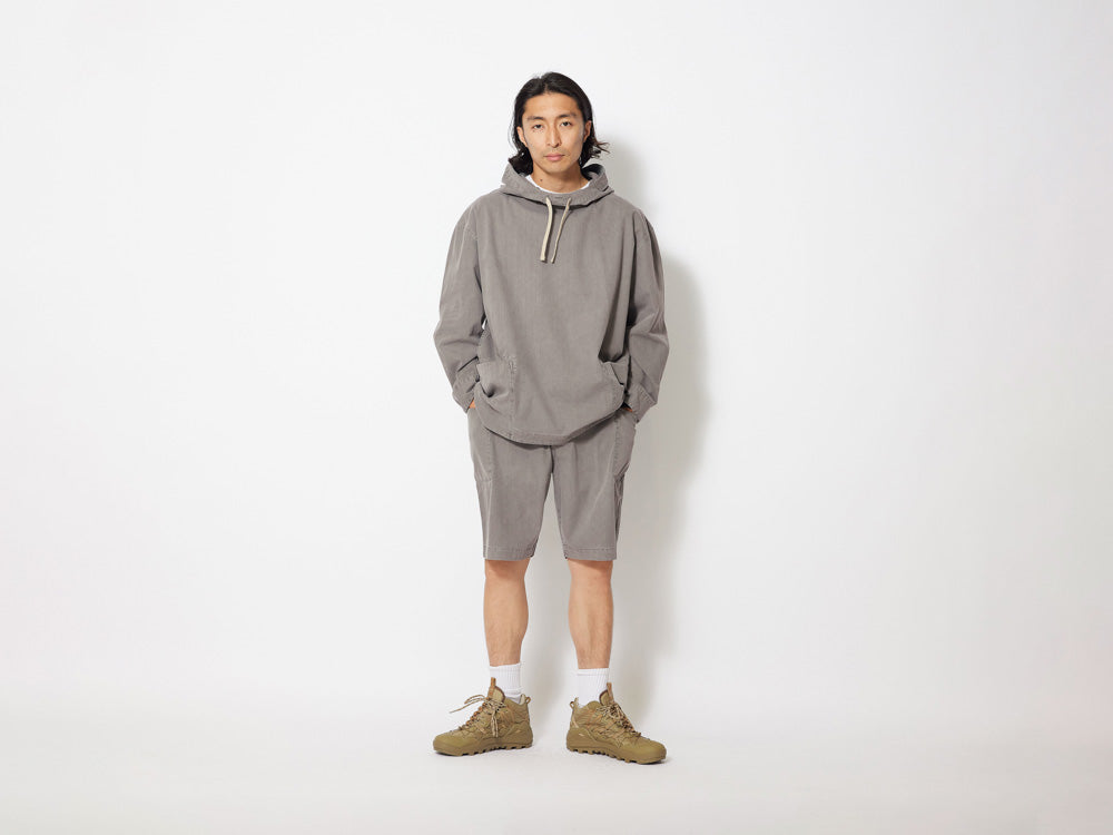 SNOW PEAK NATURAL DYED RECYCLED COTTON SHORTS - GREY