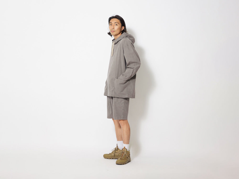 SNOW PEAK NATURAL DYED RECYCLED COTTON SHORTS - GREY
