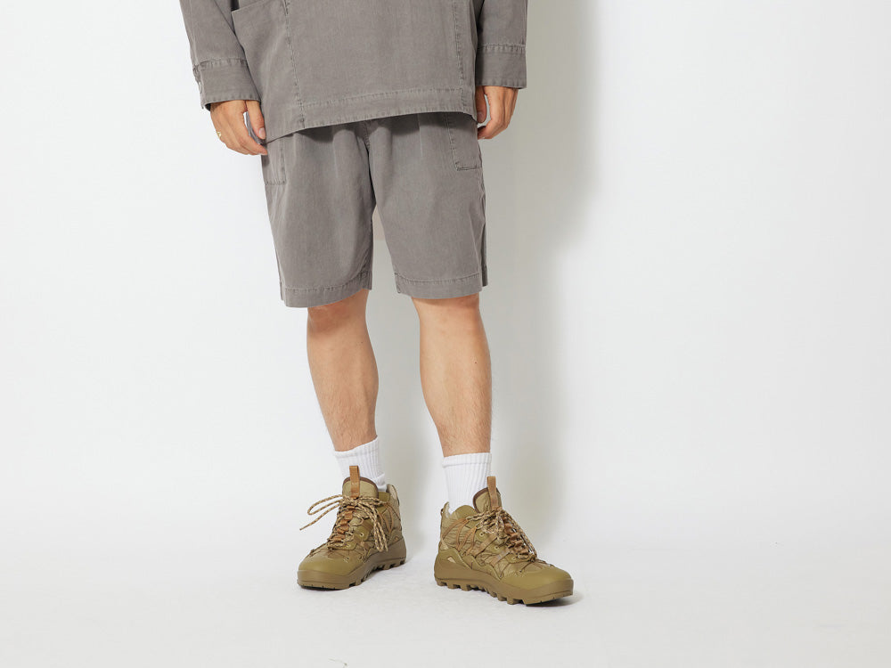 SNOW PEAK NATURAL DYED RECYCLED COTTON SHORTS - GREY