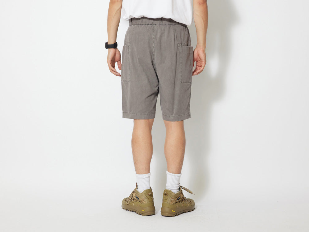 SNOW PEAK NATURAL DYED RECYCLED COTTON SHORTS - GREY