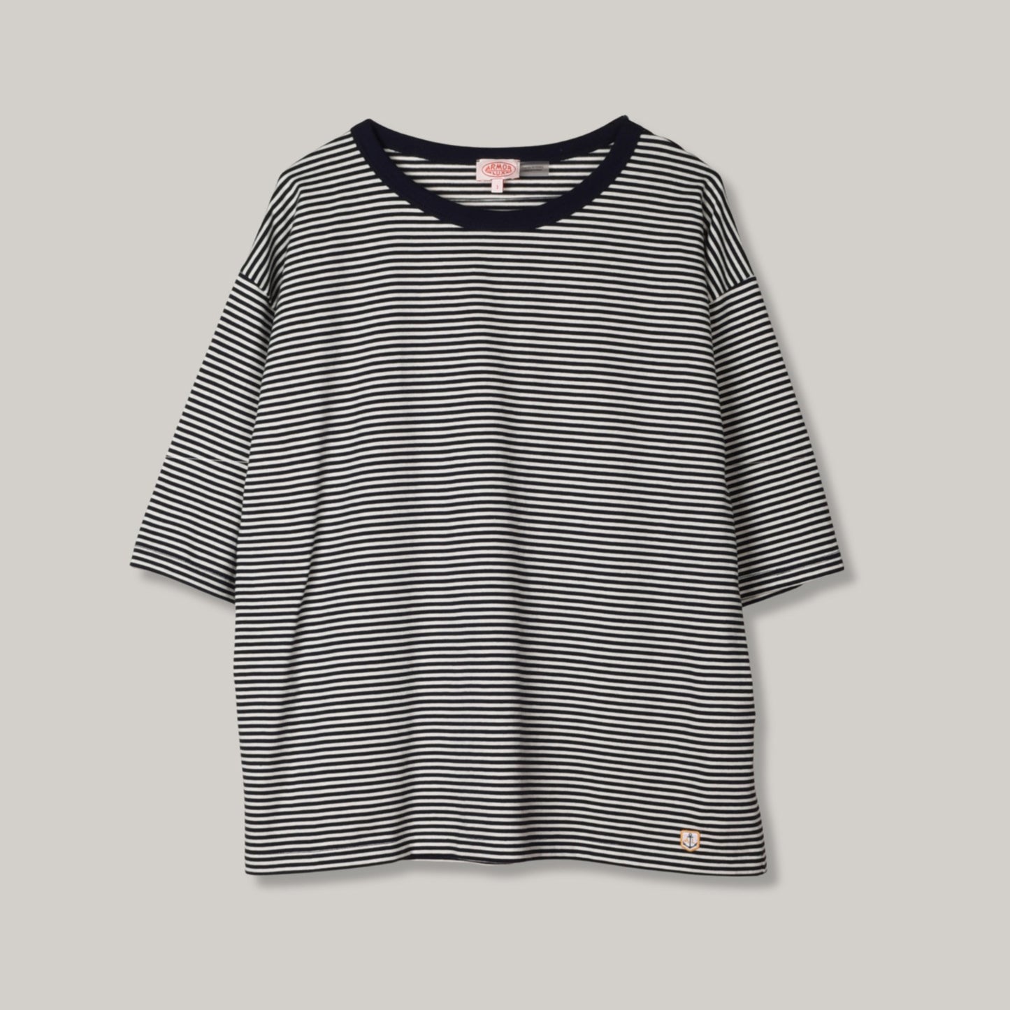 ARMOR LUX LADIES HERITAGE STRIPED T-SHIRT - DARK BLUE/WHITE