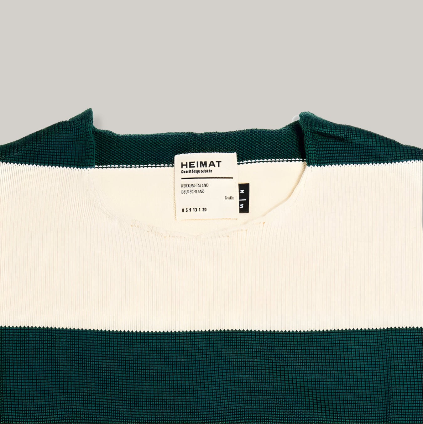HEIMAT HARBOUR RUGBY SWEATER - FIR GREEN/ SEASHELL