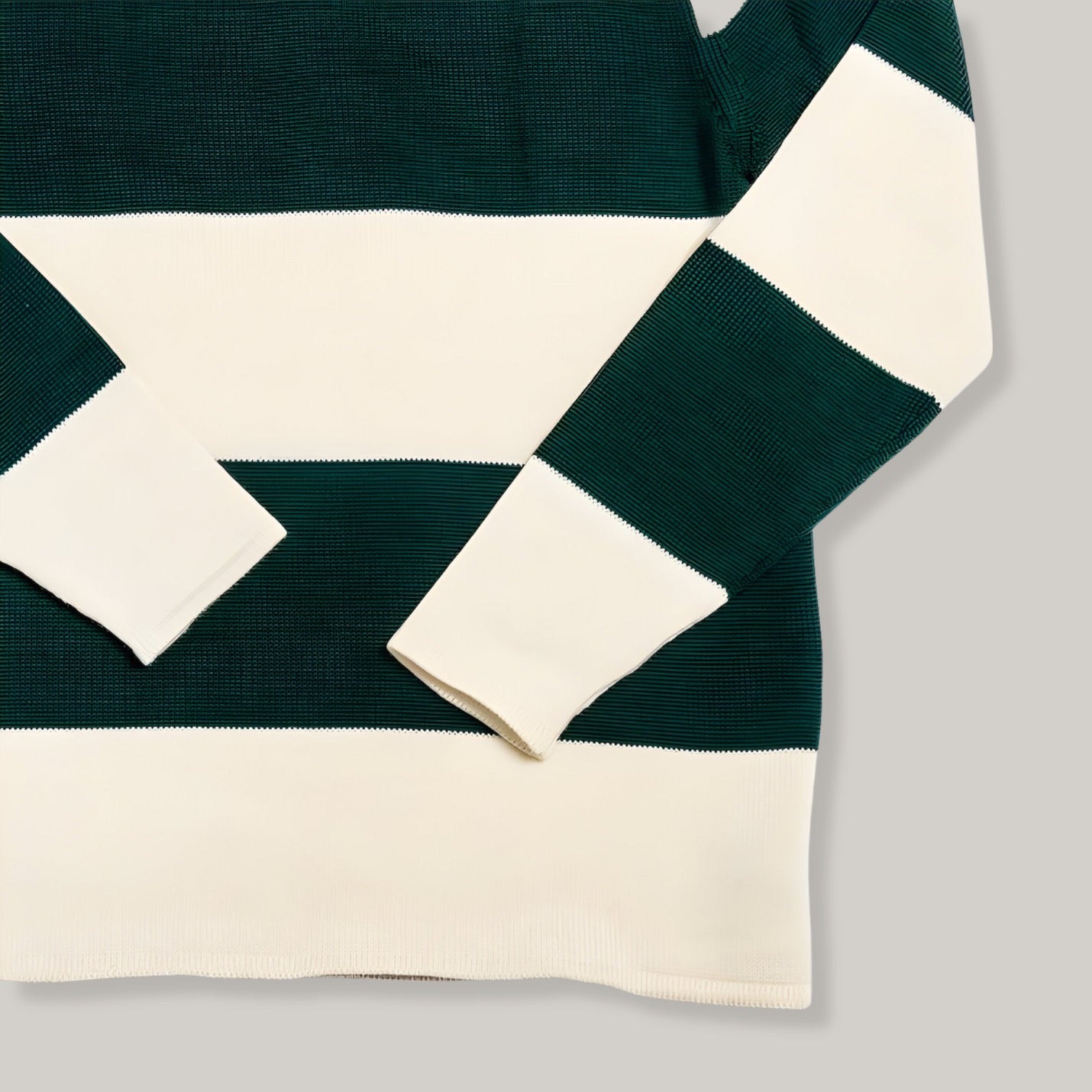 HEIMAT HARBOUR RUGBY SWEATER - FIR GREEN/ SEASHELL