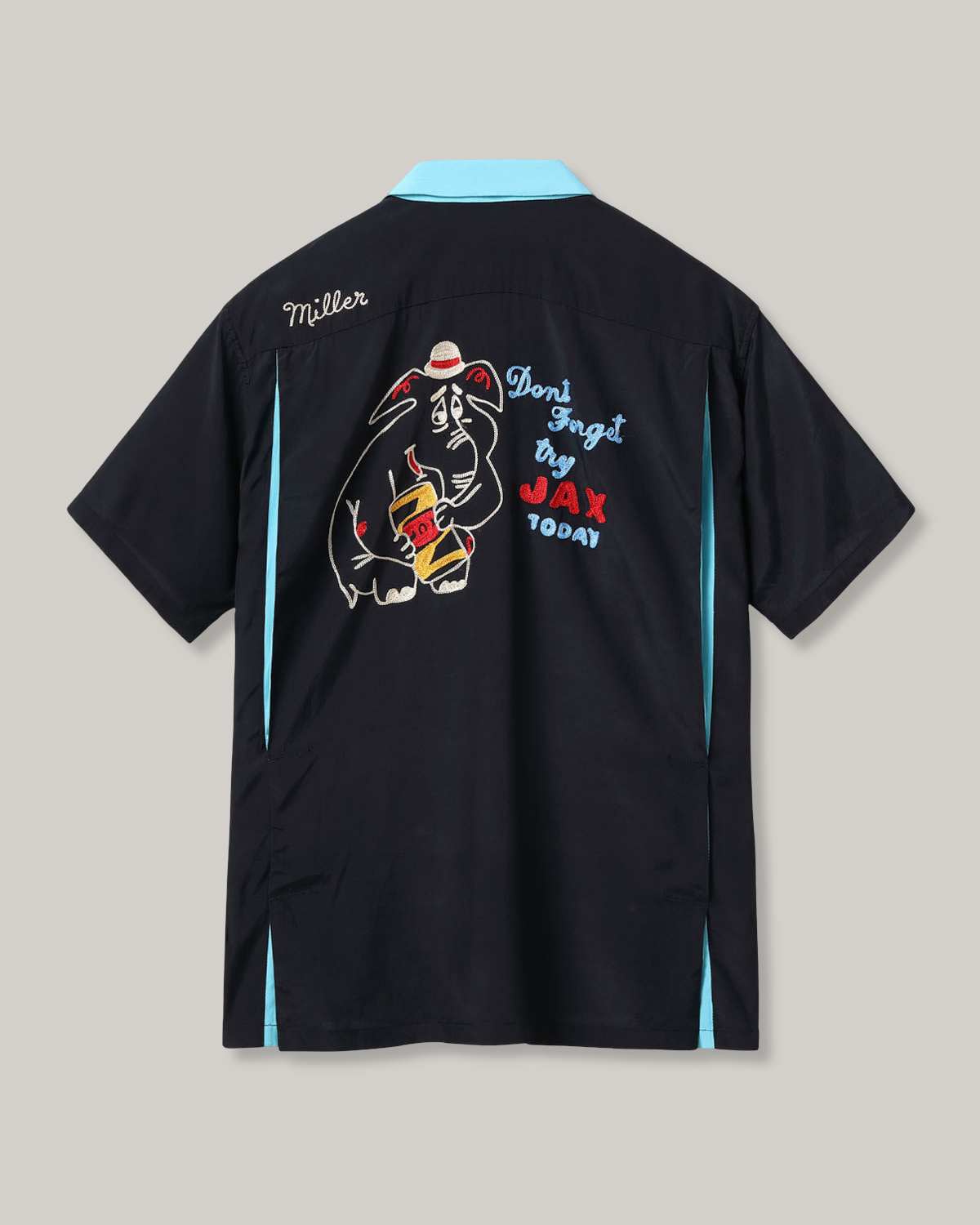 STYLE EYES - RAYON BOWLING SHIRT “JAX BEER” - BLACK