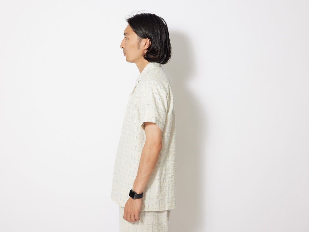 SNOW PEAK CO/PE WASHER CHECK SHIRT - ECRU